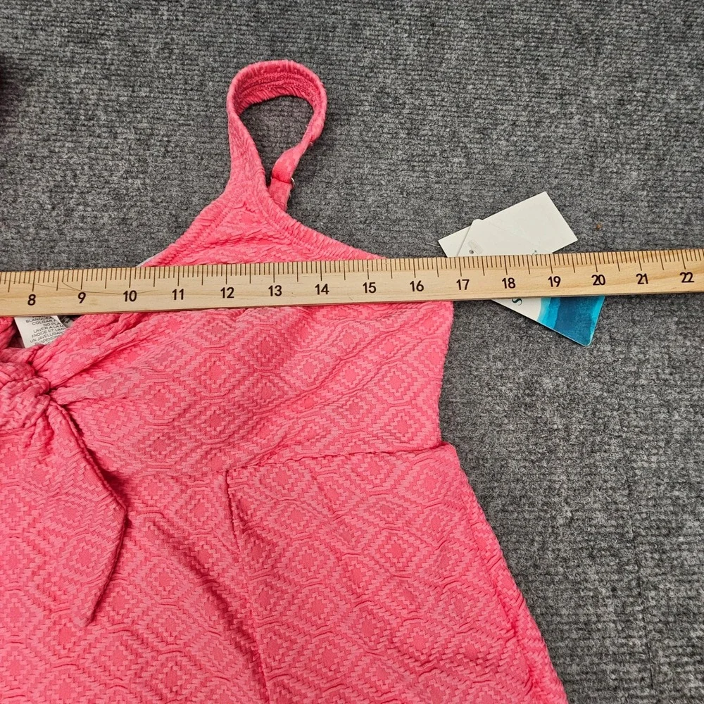 Swim Solutions Swim Dress Womens 18 Guava Pink Bow Front Tummy Control New - Picture 4 of 10